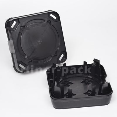 용량 25pcs 반도체 웨이퍼 포장 상자 검은 선도성 PP 수평 웨이퍼 운송기