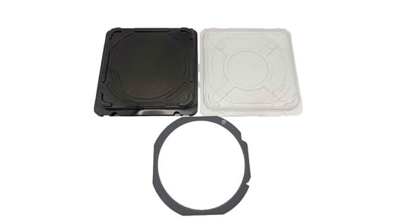주문 블랙 퀘어 클램 셸 싱글 플렉스 프레임 웨이퍼 운송기 웨이퍼 저장 및 운송에 적합 online manufacture