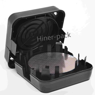 주문 8 인치 웨이퍼 배송 상자 검은 웨이퍼 스택 상자 반 정적 수평 웨이퍼 팩에 사용 online manufacture