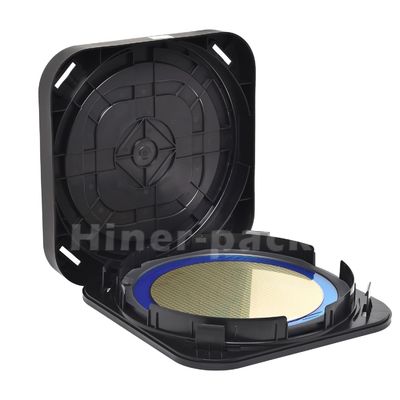 주문 수평 300mm 웨이퍼 운반 캔스터 박스 전도성 검은 PP 물질 online manufacture
